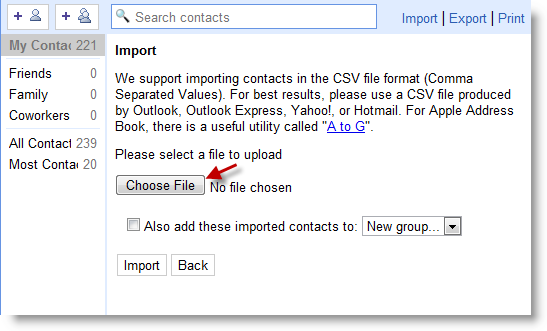 Access Outlook Contacts from Gmail