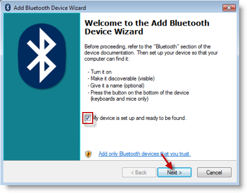 how to activate bluetooth in windows vista