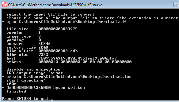 Convert UIF to ISO Files