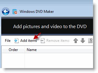 Add videos to DVD maker