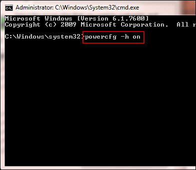 Disable and Enable Hibernation in Windows 7