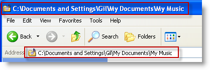 Display Full Path in Address Bar Windows XP