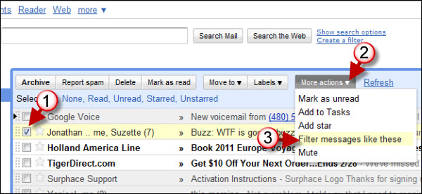 How to Filter Google Buzz Messages