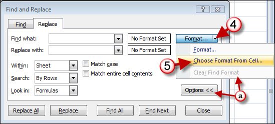Find and Replace Cell Formats in Excel