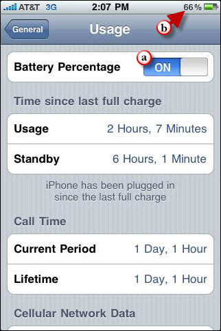 Battery Percentage Display on iPhone