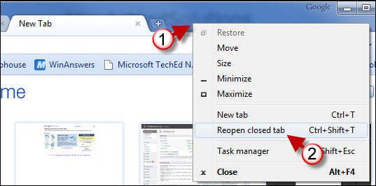 Recover Closed Tabs in Google Chrome