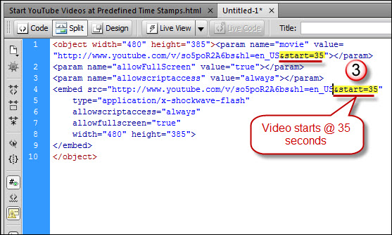 Start and Embedded YouTube Video at a Certain Timestamp