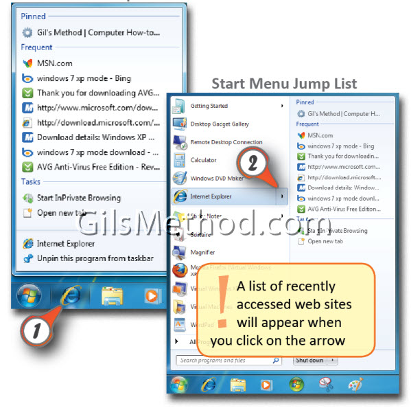 Windows 7 Jump List
