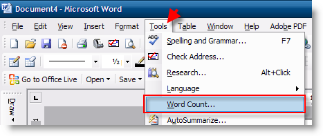Word Counter in Word