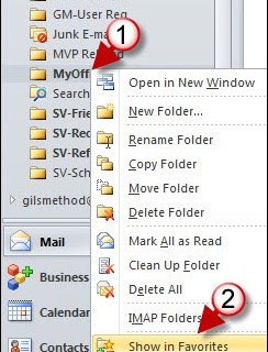 How-to Add Email Folders to Your Favorites in Outlook 2010