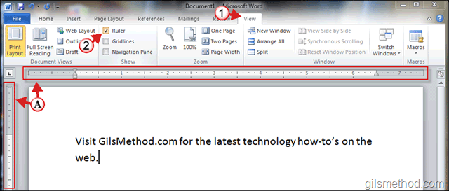 How to Display the Ruler in Word 2010