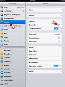 Enable Bluetooth in iPad