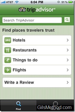 Trip Advisor App for the iPhone 