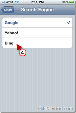 Change Safari Search to Bing 
