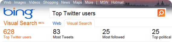 top-twitter-user-bing-search
