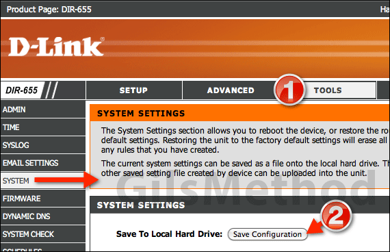 Backup restore dlink router configuration file