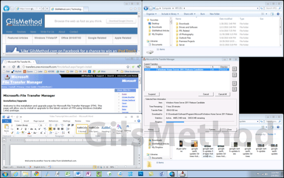 How to manage windows windows 7 stacked