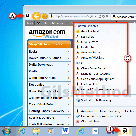 How to pin websites taskbar internet explorer 9 a