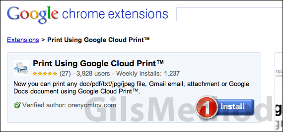 Print desktop google cloud print extension