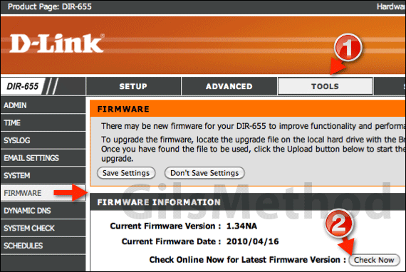 Upgrade dlink router firmware