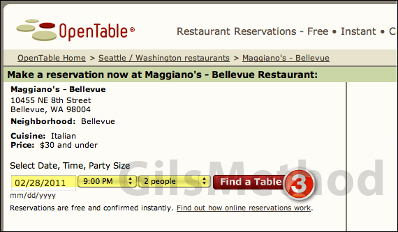 How to make restaurant reservations bing a