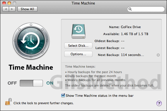 Configure time machine mac c1