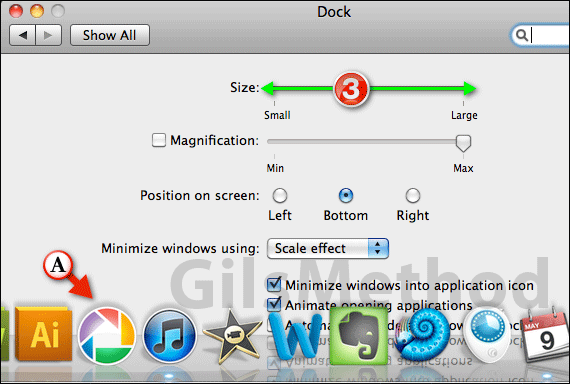 Change dock icon size mac a