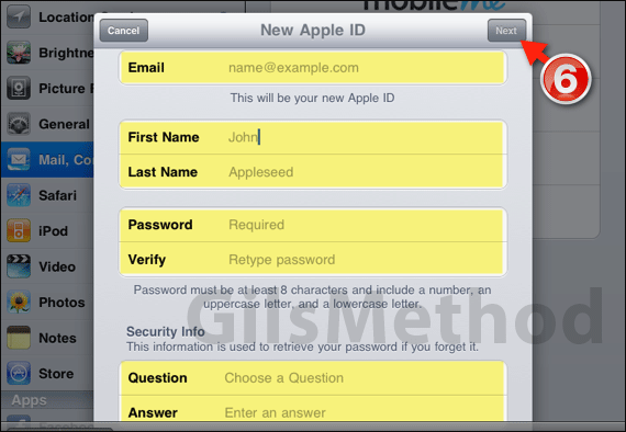 Create apple id account7