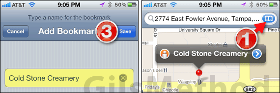 Bookmark locations iphone maps 3