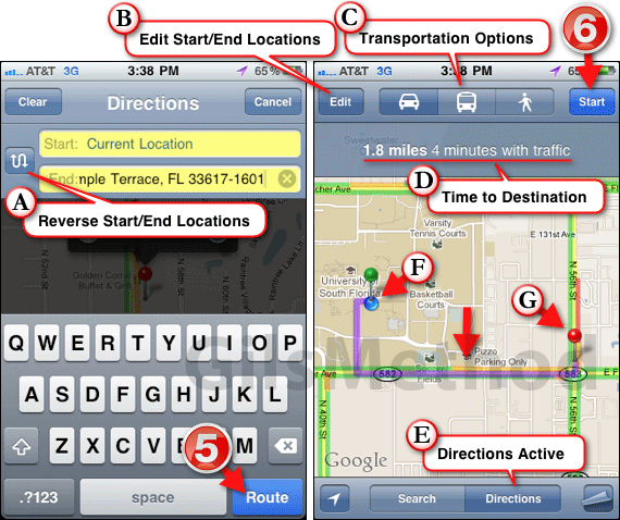Google maps iphone directions 04