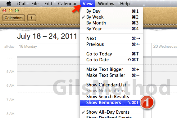 How to show task list ical lion