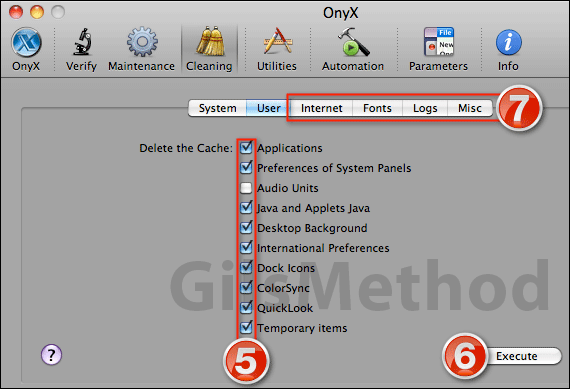 Use onyx clean up mac e