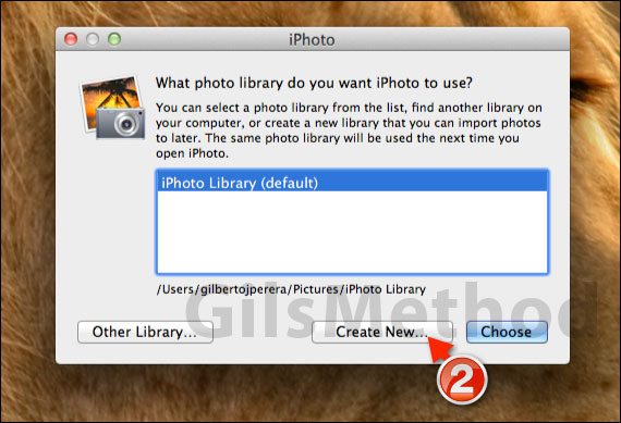 Create new library iphoto