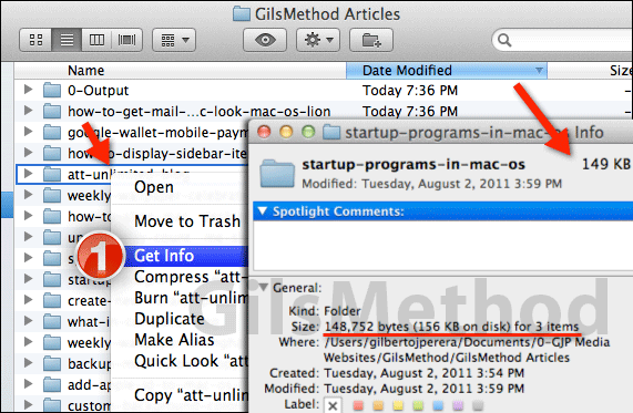 Find clutter on your mac get info window