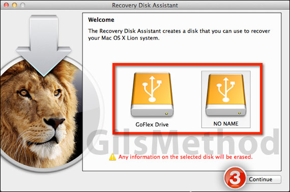 Recovery disk utility lion a