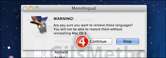 Remove language files mac monolingual a